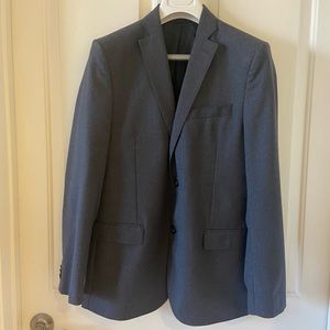 J.Lindeberg Hopper Brushed Flannel Wool Gray Slim Fit  Blazer Jacket $595 50R